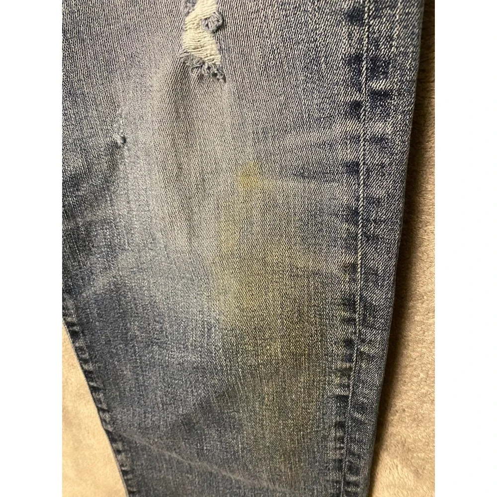 American Eagle Men's Jeans 33x30 Blue Original Straight AirFlex Distressed